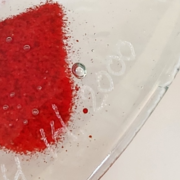 PEGGY CARR Fused Hearts Glass Decor Be My Valentine Bowl 8.5\